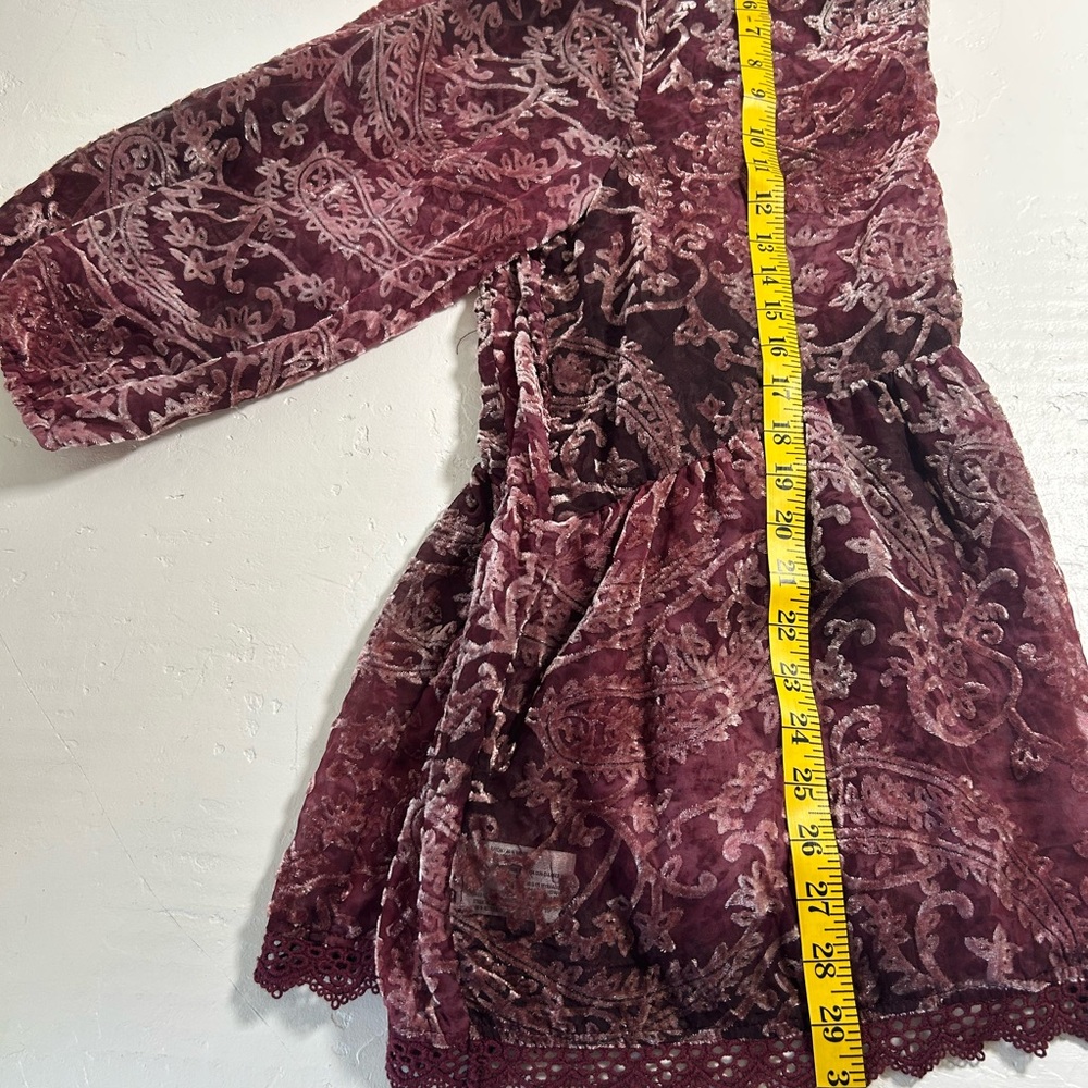 Knox Rose Women's Maroon Burnout Velvet Top XL - Picture 7 of 11